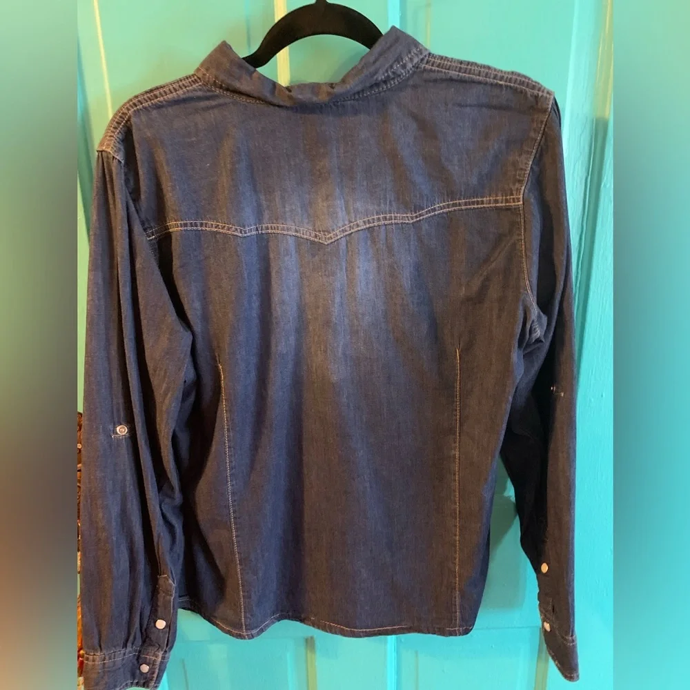 Denim Button-up Boho Country Shirt - Picture 6 of 9